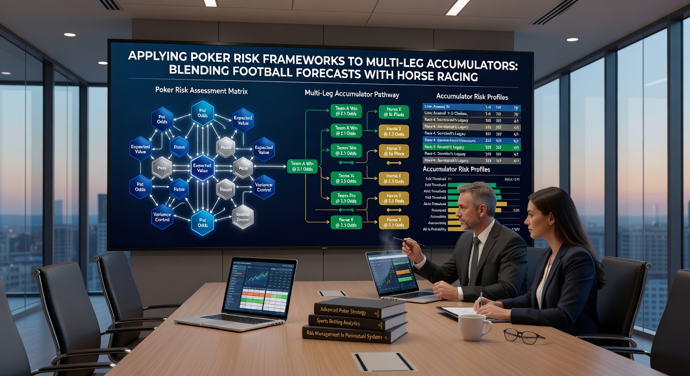 Illustration showing horse racing odds drift data integrated with football accumulator modeling and casino table risk adjustments
