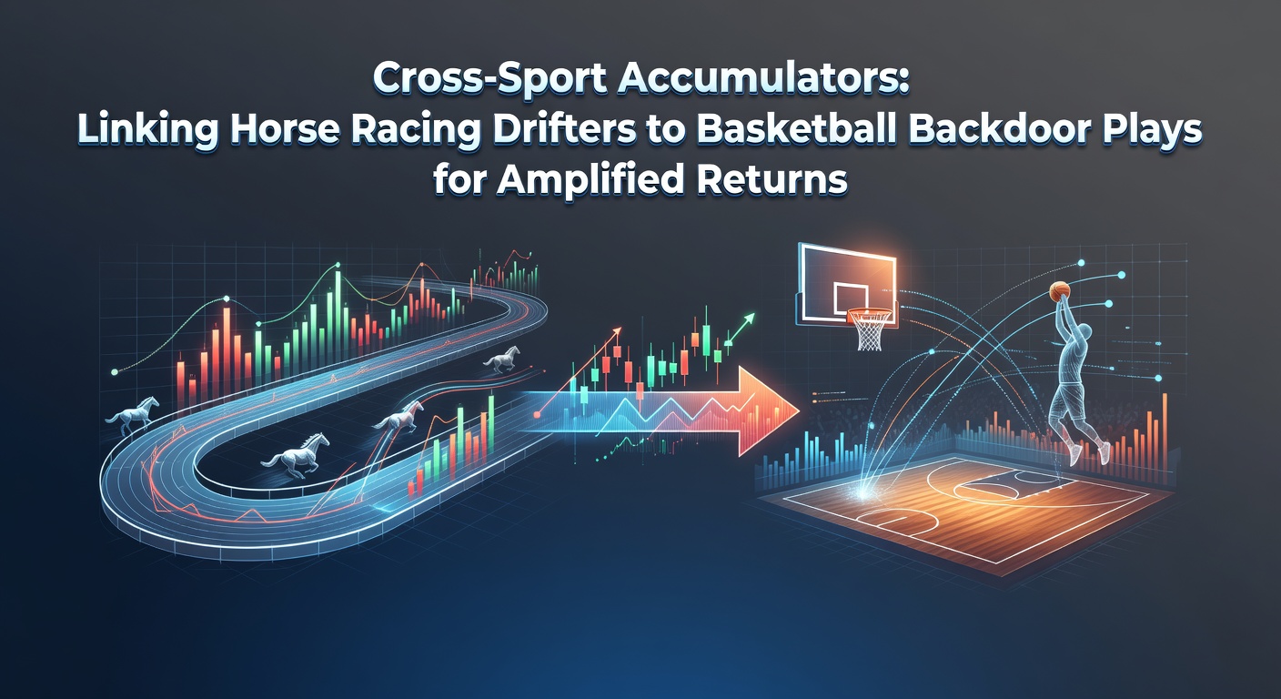 Horse racing track with overlay of basketball court highlighting accumulator bet strategies