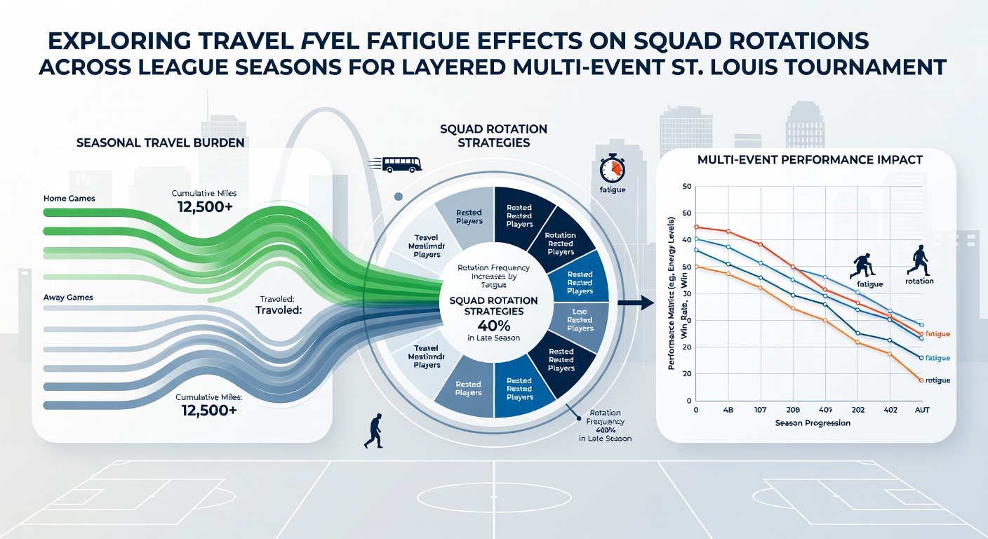 Squad rotation charts illustrating travel impact across league schedules