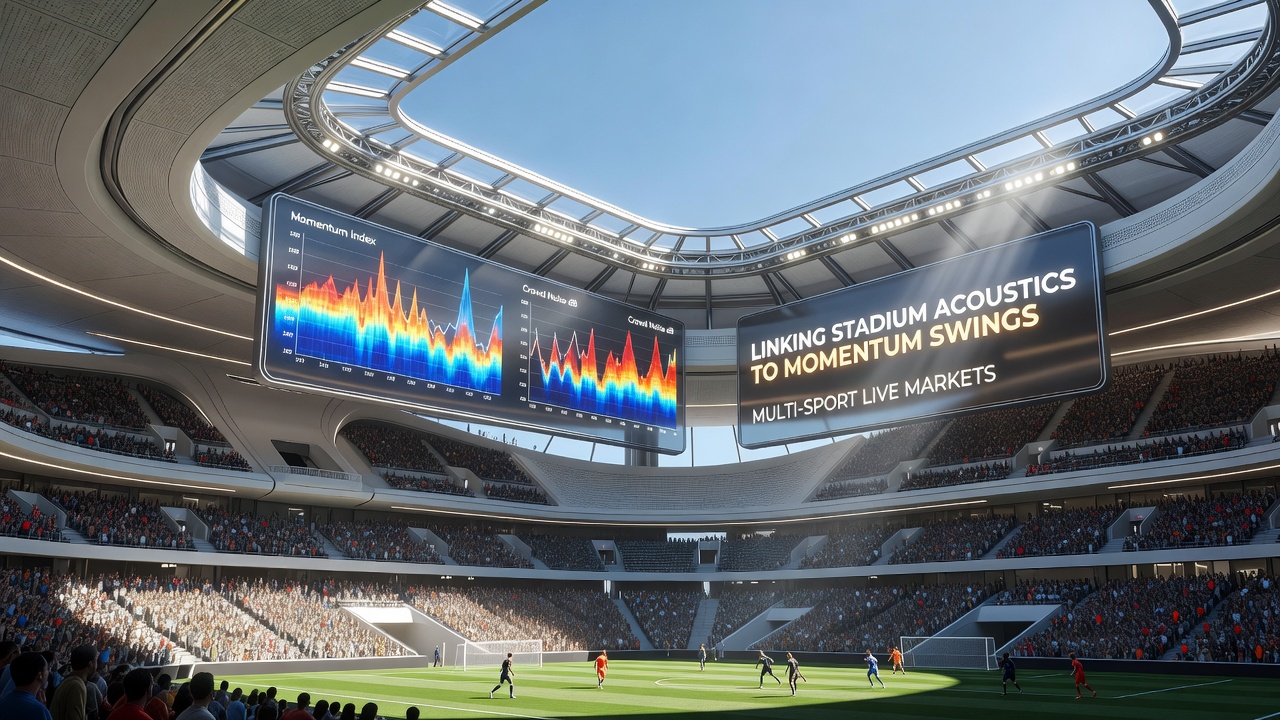 Interior view of a modern stadium showing acoustic design elements and crowd seating arrangements