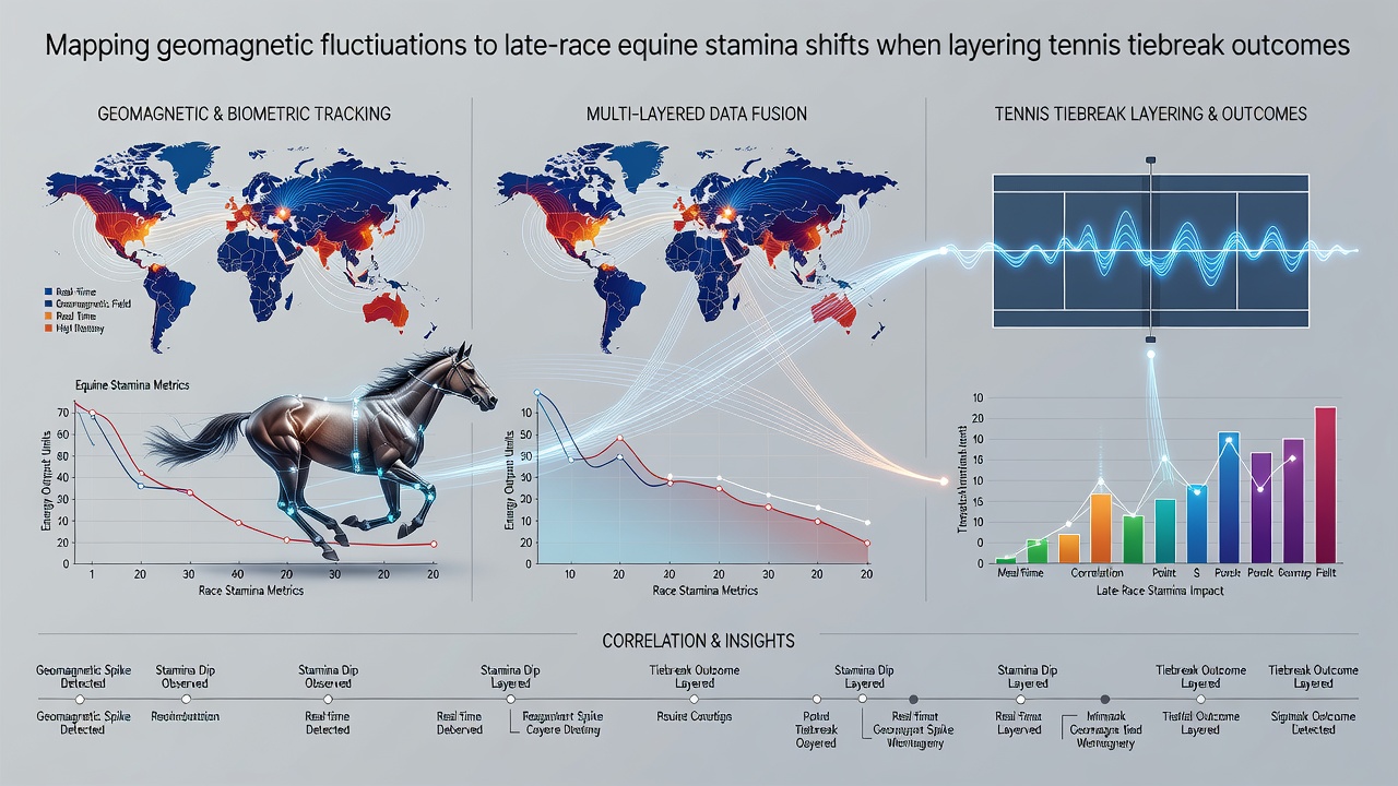 Flowchart illustrating how geomagnetic indices feed into horse stamina models before merging with tennis tiebreak data in parlay calculators