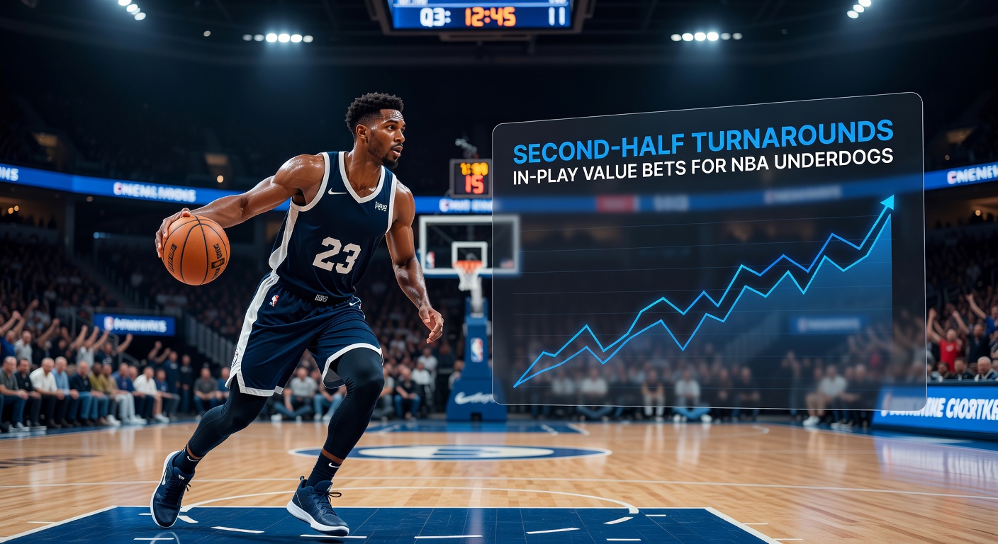 Dynamic NBA second-half action showing an underdog team mounting a comeback against a favored opponent